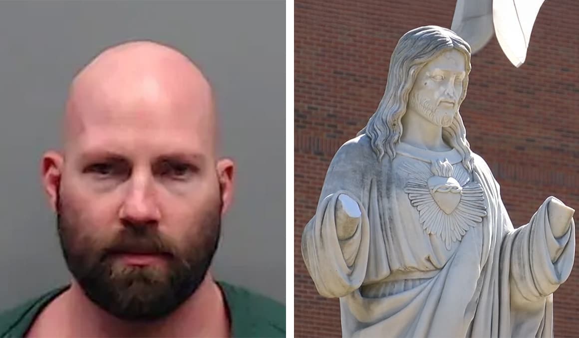 Texas suspect in custody after Jesus statue vandalized at local Catholic church