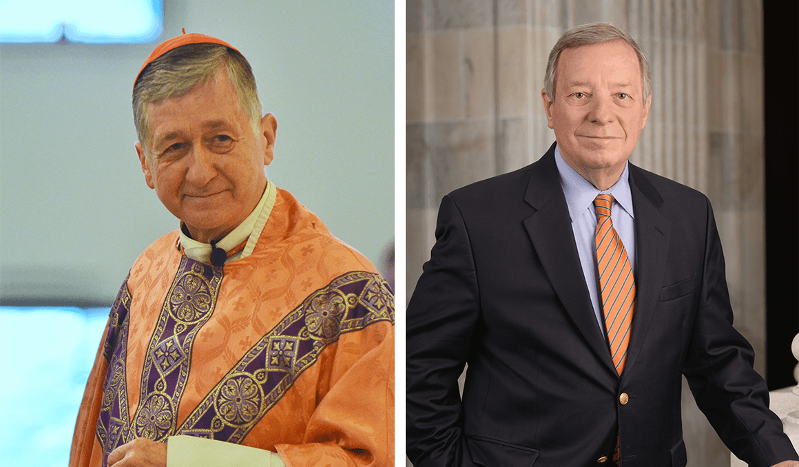 Cardinal Cupich announces Durbin has declined award but defends offering it