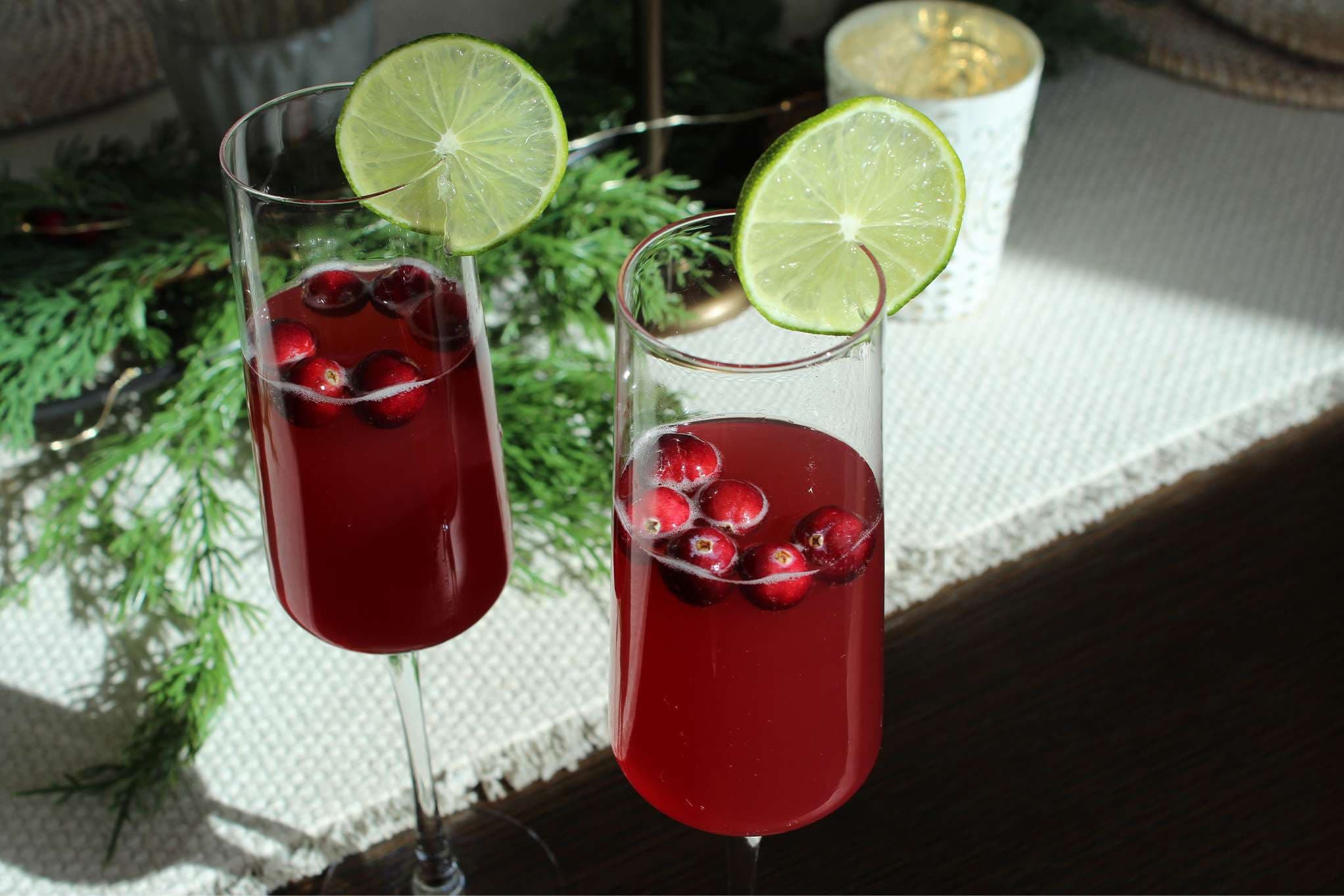 Merry Christmas mimosa and mocktail