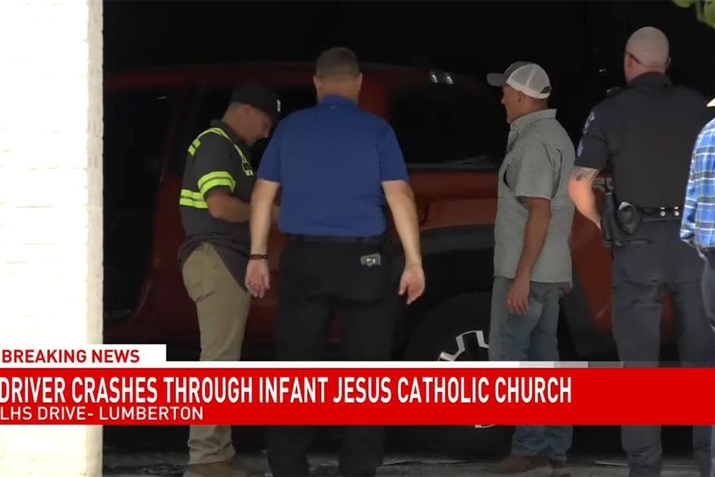 Woman deliberately crashed pickup truck into Texas Catholic church, police say