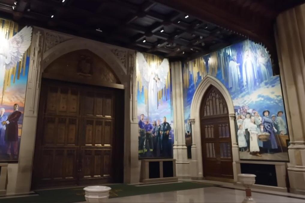 St Patrick’s Cathedral unveils mural of Our Lady of Knock, law enforcement, immigrants