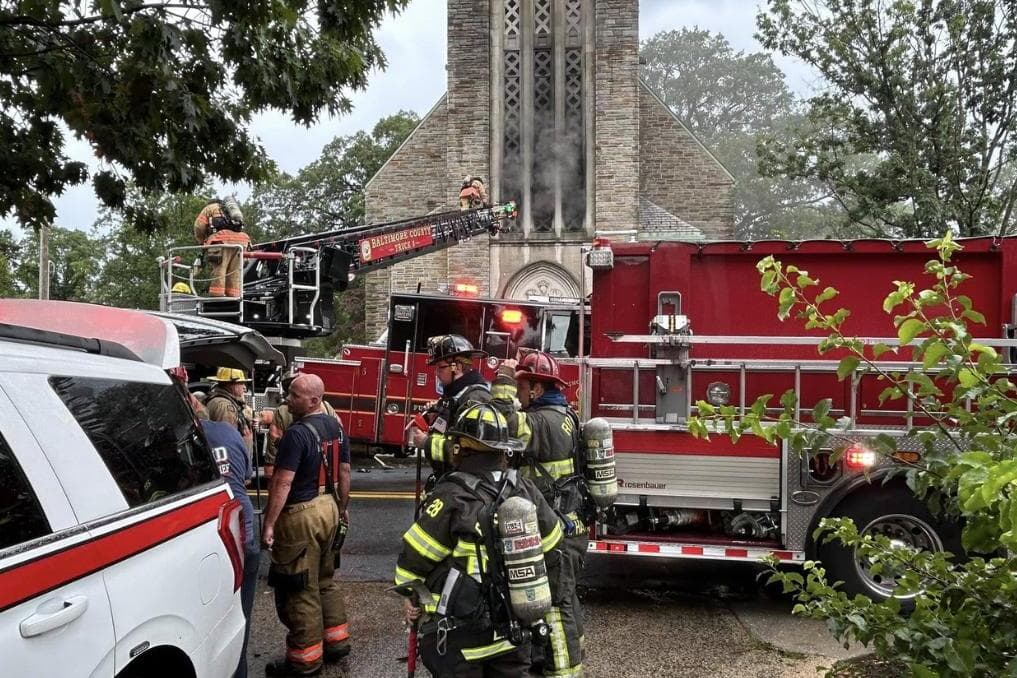 Charred Mary statue becomes symbol of hope for fire-ravaged Maryland parish