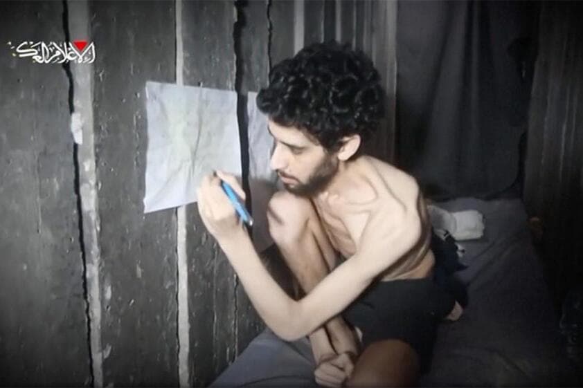 Hamas releases disturbing video of starving Israeli hostage, reportedly digging own grave